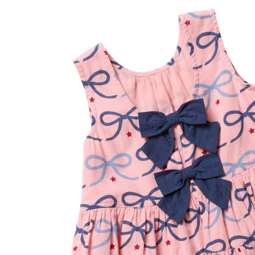 Girls Eloise Dress - Pink Bows