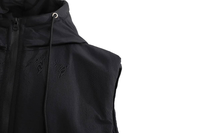 Black Hooded Puffer Vest