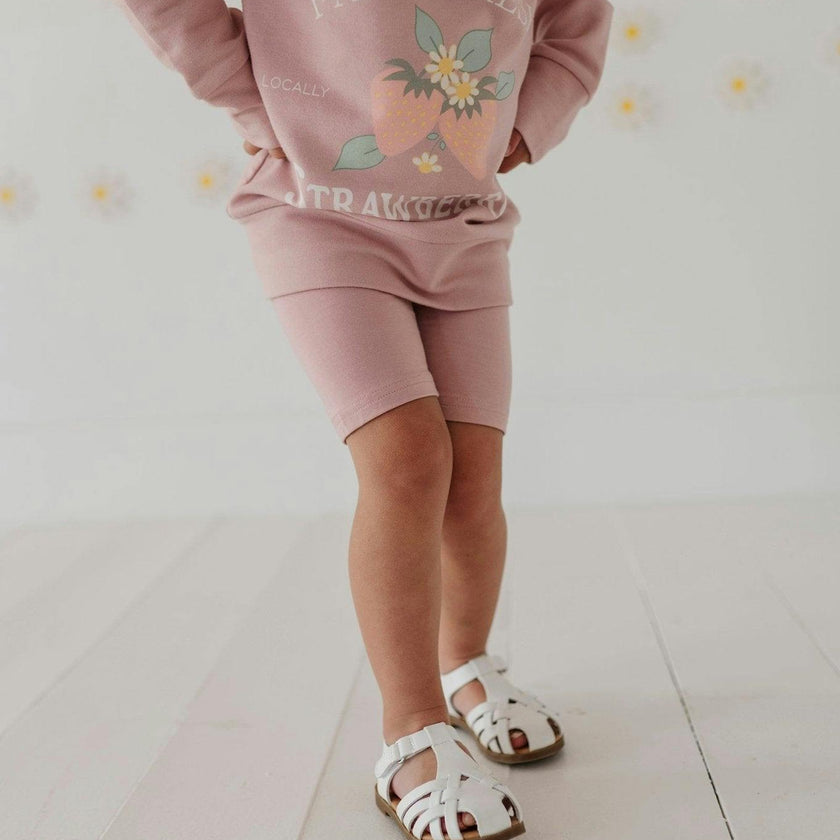 Girls Biker Shorts in Aqua Grey