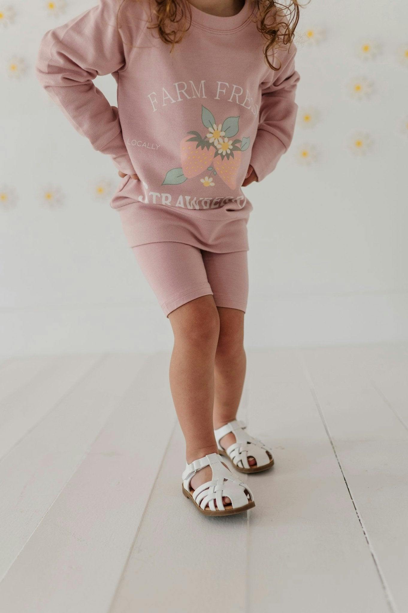 Girls Biker Shorts in Aqua Grey