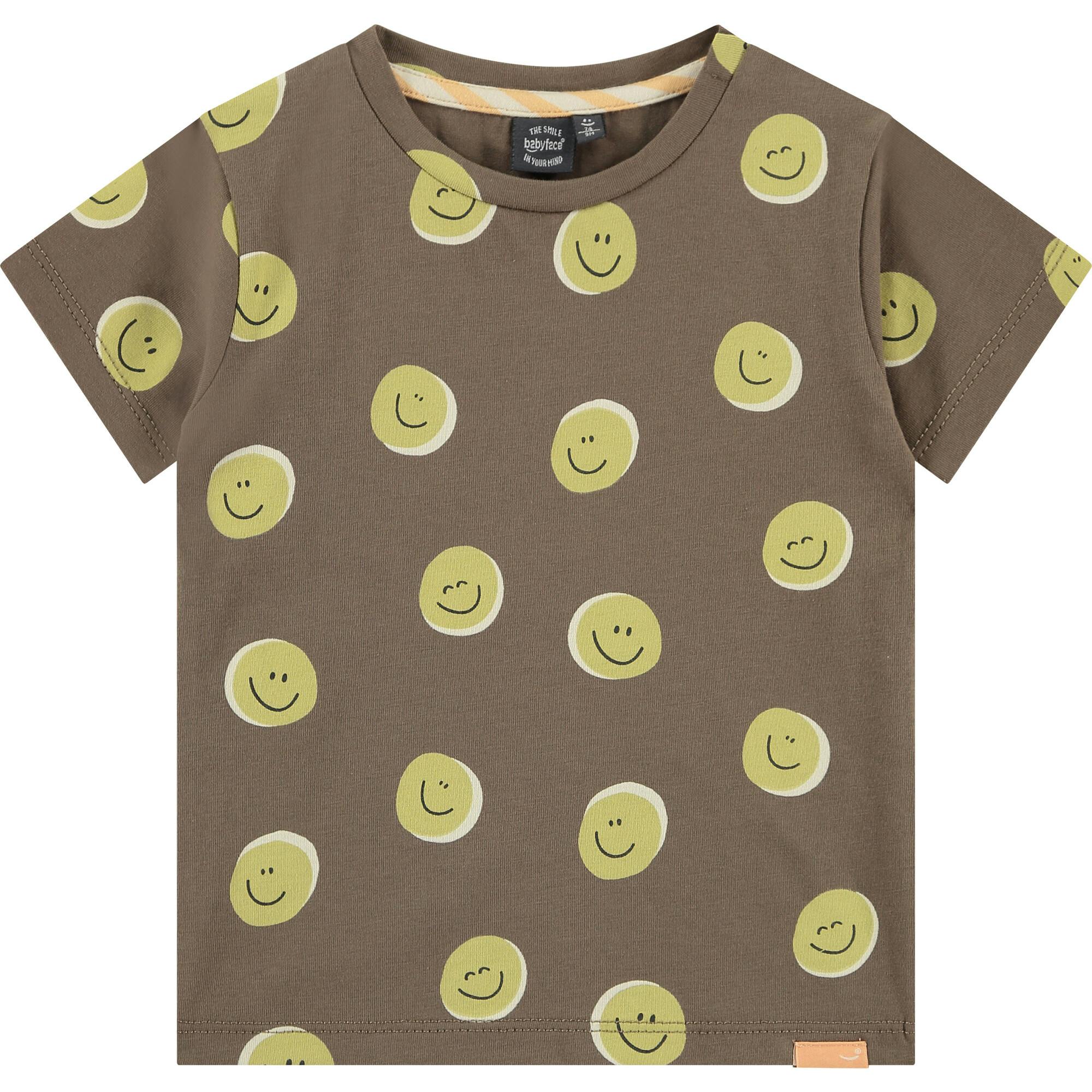 All Over Smiley Face Graphic Print T-Shirt
