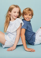 Seersucker Smocked Girl Blouse