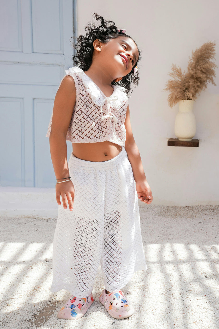 Beach Vest and Pants Set Pastel Pink