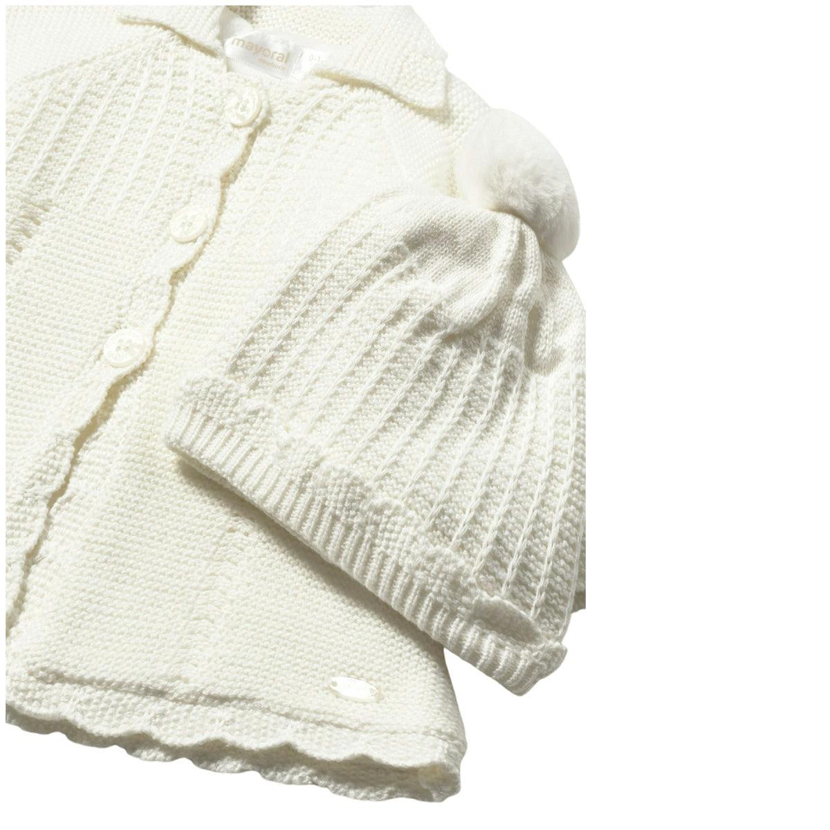 Newborn Girl Knit Coat with Hood