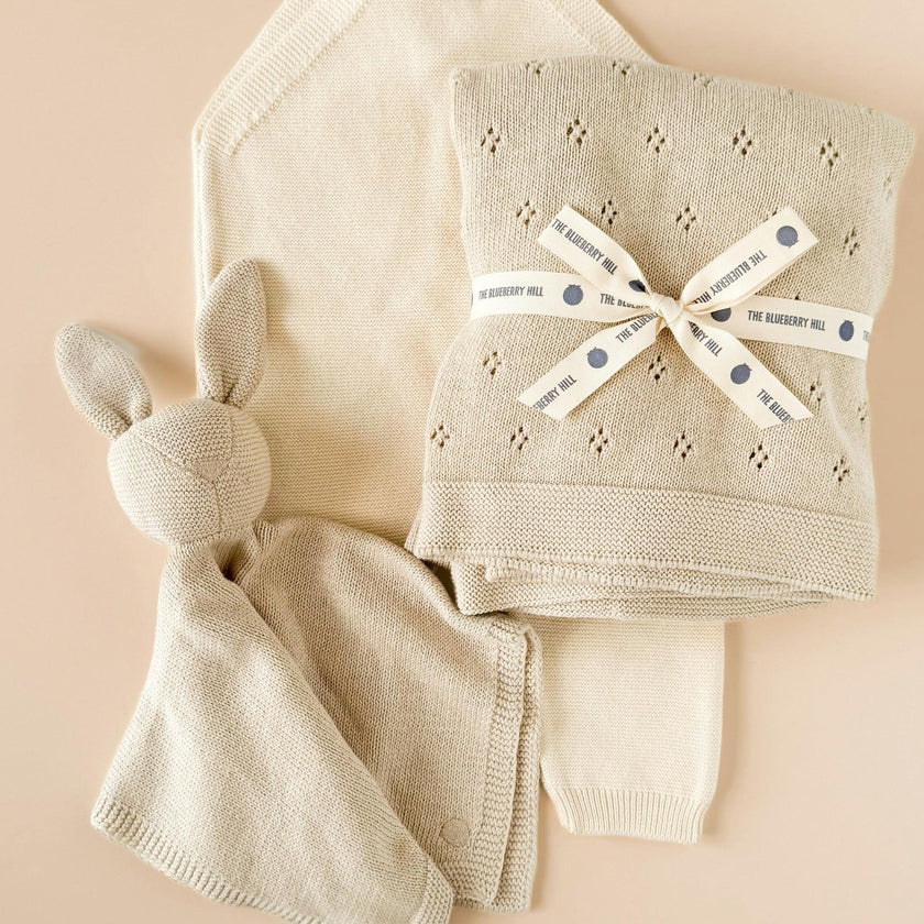 Organic Cotton Bunny Lovey, Birch