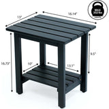 Kellie 16.1" Cottage Classic Slatted Solid Acacia Wood Indoor/Outdoor Side Table with Shelf