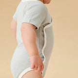 Short Sleeve Kimono Bodysuit - Blue Stripe