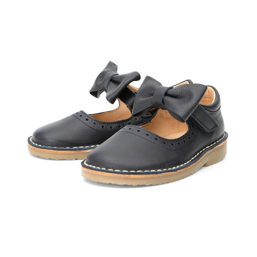 Martha Bow Mary Jane Kids Shoe - Navy Leather