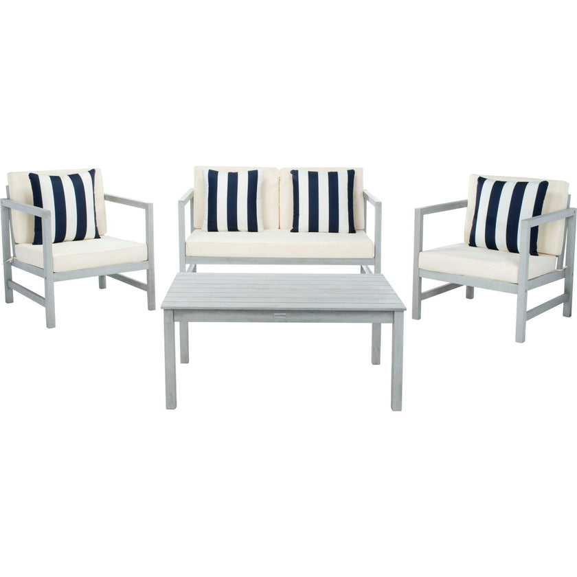 Montez 4-Piece Outdoor Set with Accent Pillows