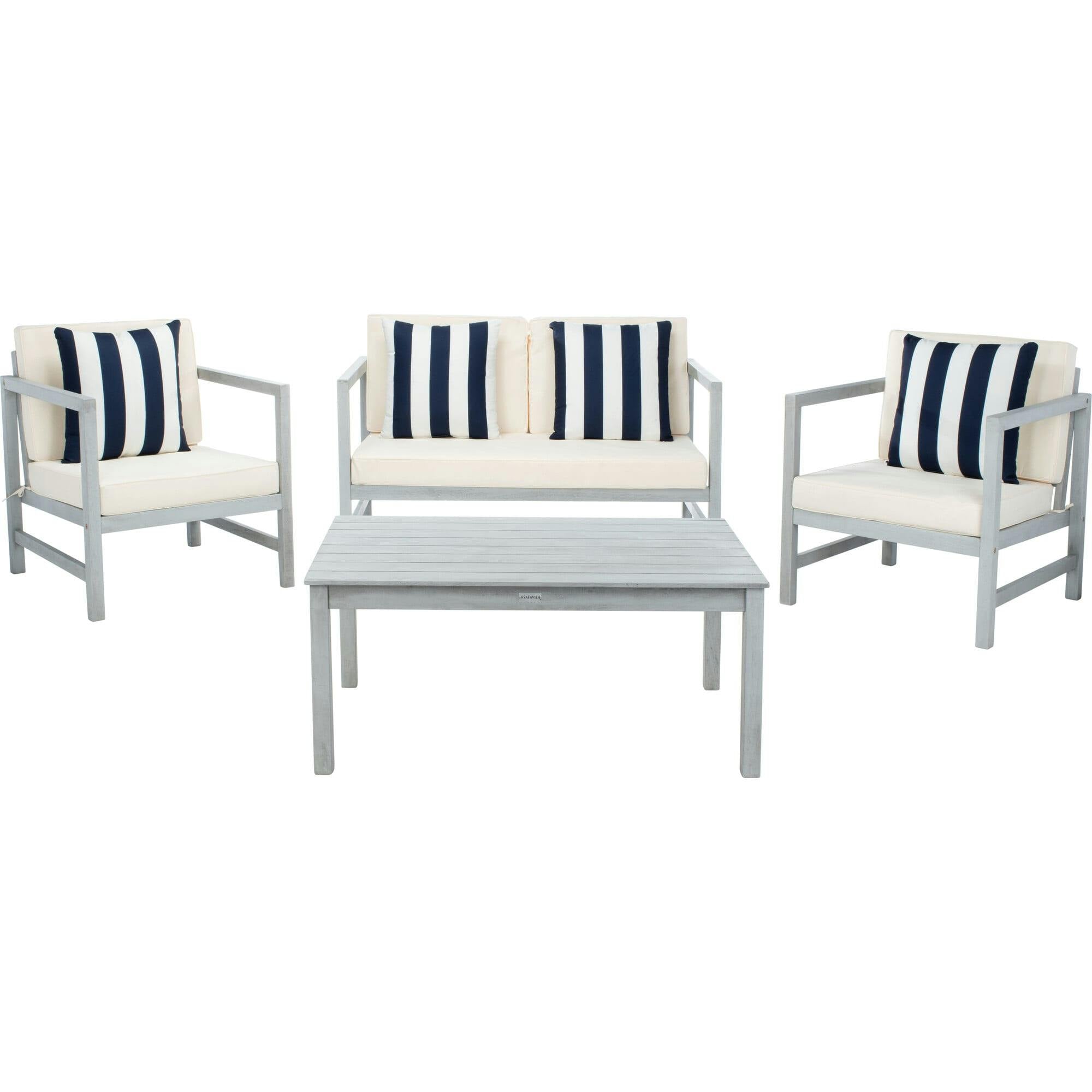Montez 4-Piece Outdoor Set with Accent Pillows