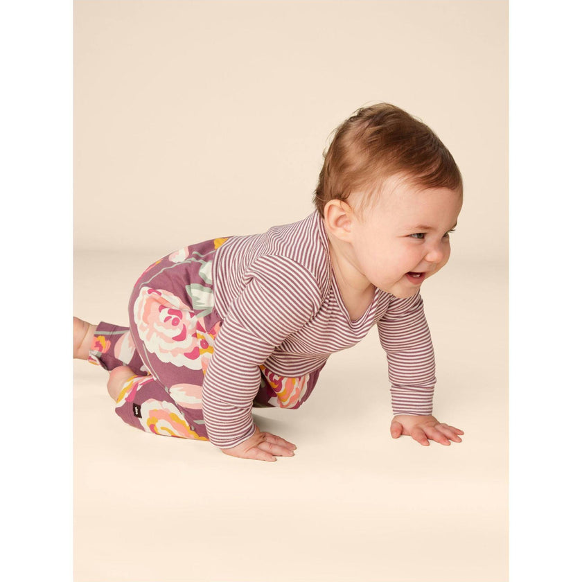 Babys Mix Print Envelope Neck Long Sleeve Romper, Multi