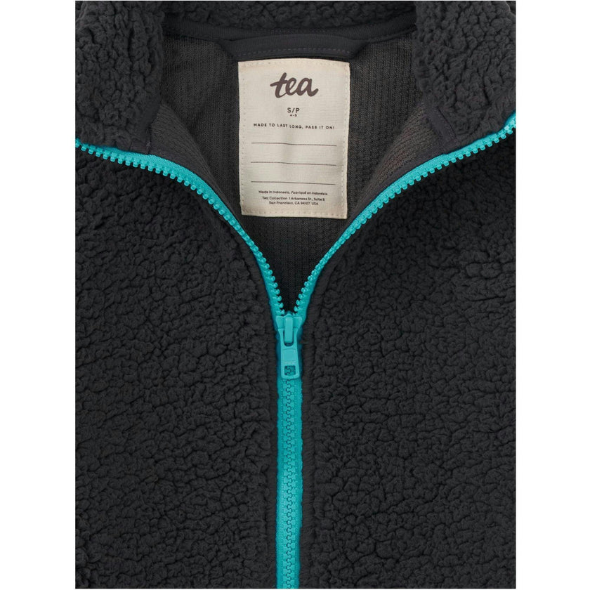 Teddy Fleece Zip Up Jacket, Grey
