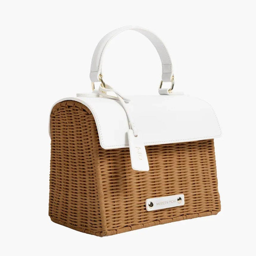 Mini Insulated Hand-Woven Wicker Lunchbox