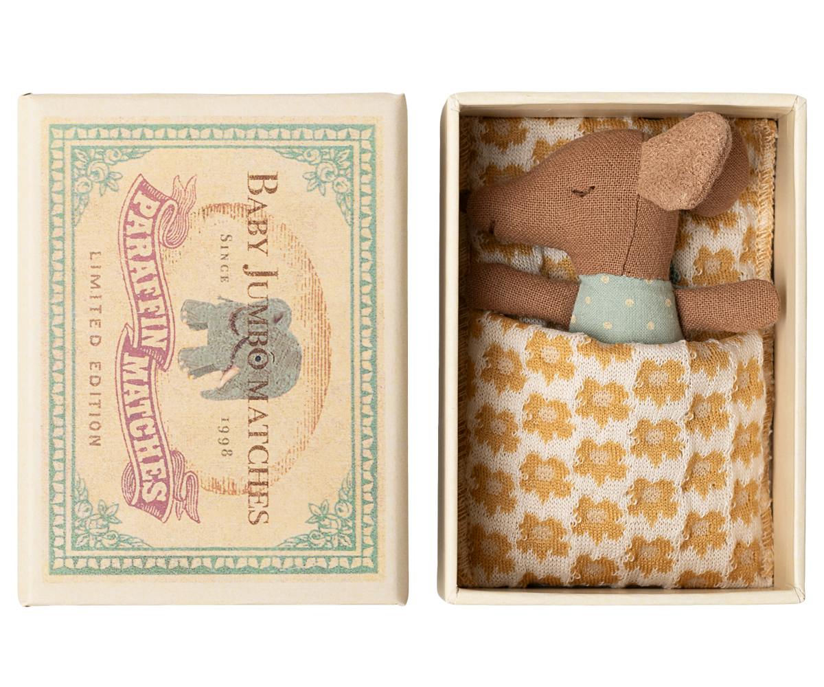Sleepy wakey baby mouse in matchbox - Blue