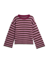 women's cotton sweater - berry stripes
