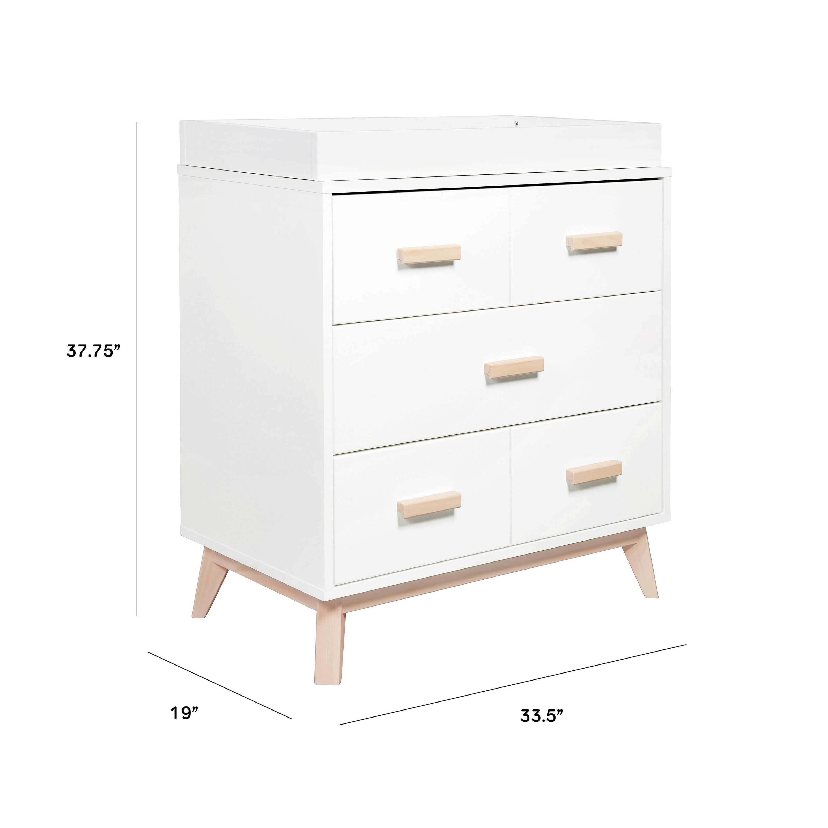 Scoot 3-Drawer Compact Changer Dresser with Removable Changing Tray (34