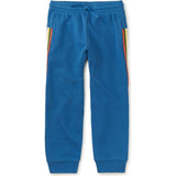 Stripe-Out Elastic Waist Drawstring Pocket Joggers, Blue
