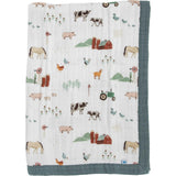 Cotton Muslin Baby Quilt - Farmyard