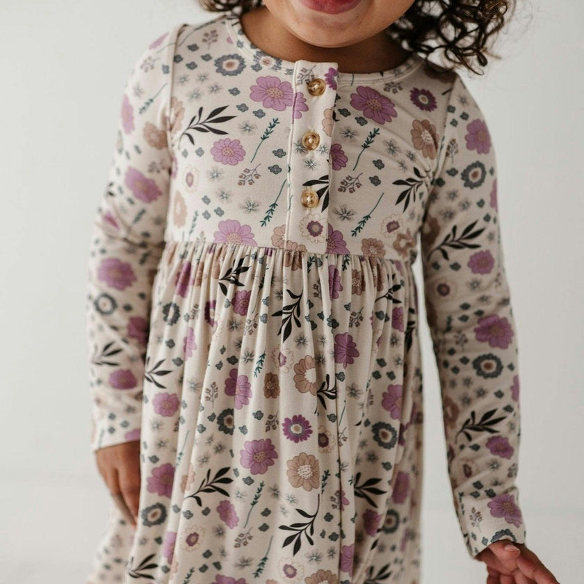 Long Sleeve Henley Dress Christmas Dogs