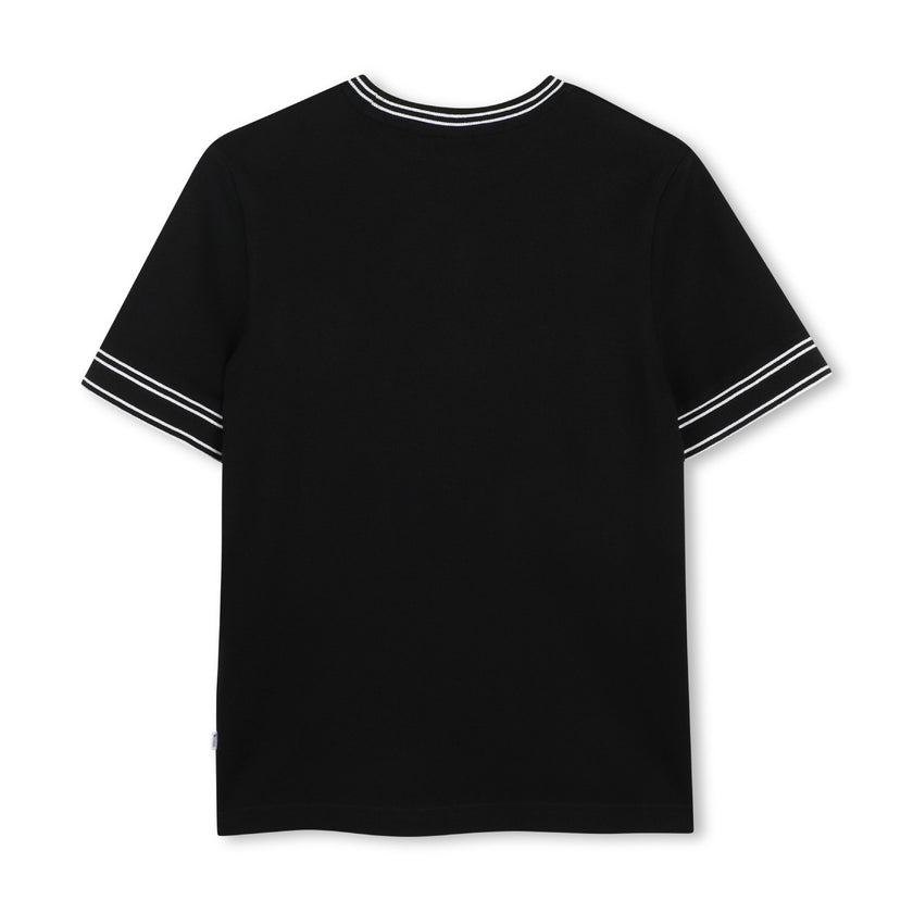 Black Contrast Trim T-Shirt