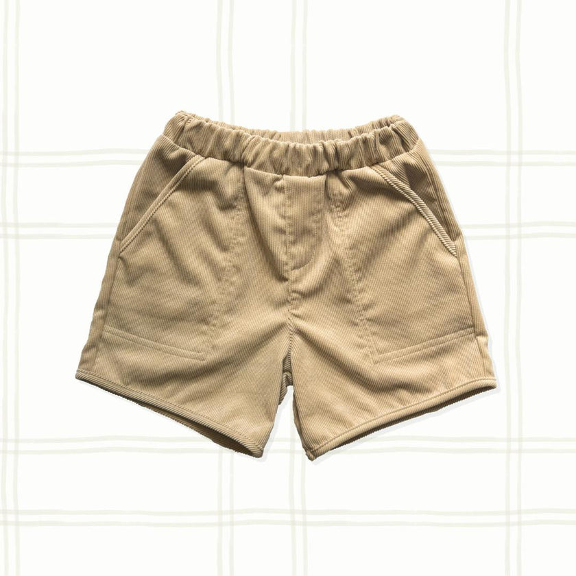 Athletic Shorts in Tan Corduroy