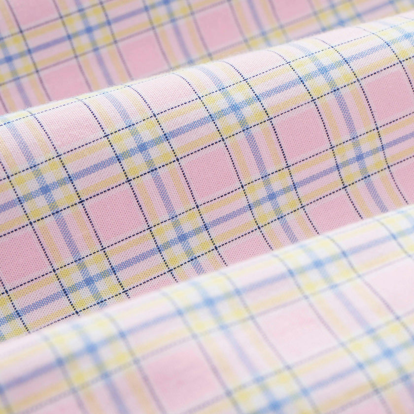 Women's Twill Pajama Set in Peony Plaid
