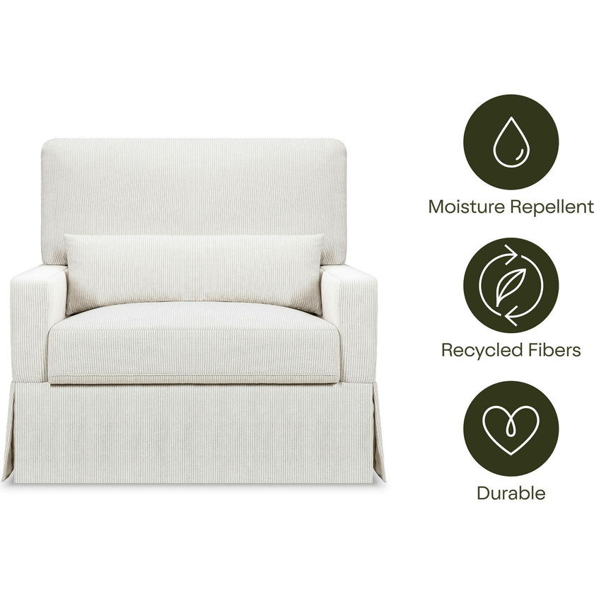Crawford Performance Eco-Weave Pillowback Chair & a Half Comfort Swivel Glider