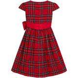 Jessie Plaid & Satin Bow Girls Party Dress