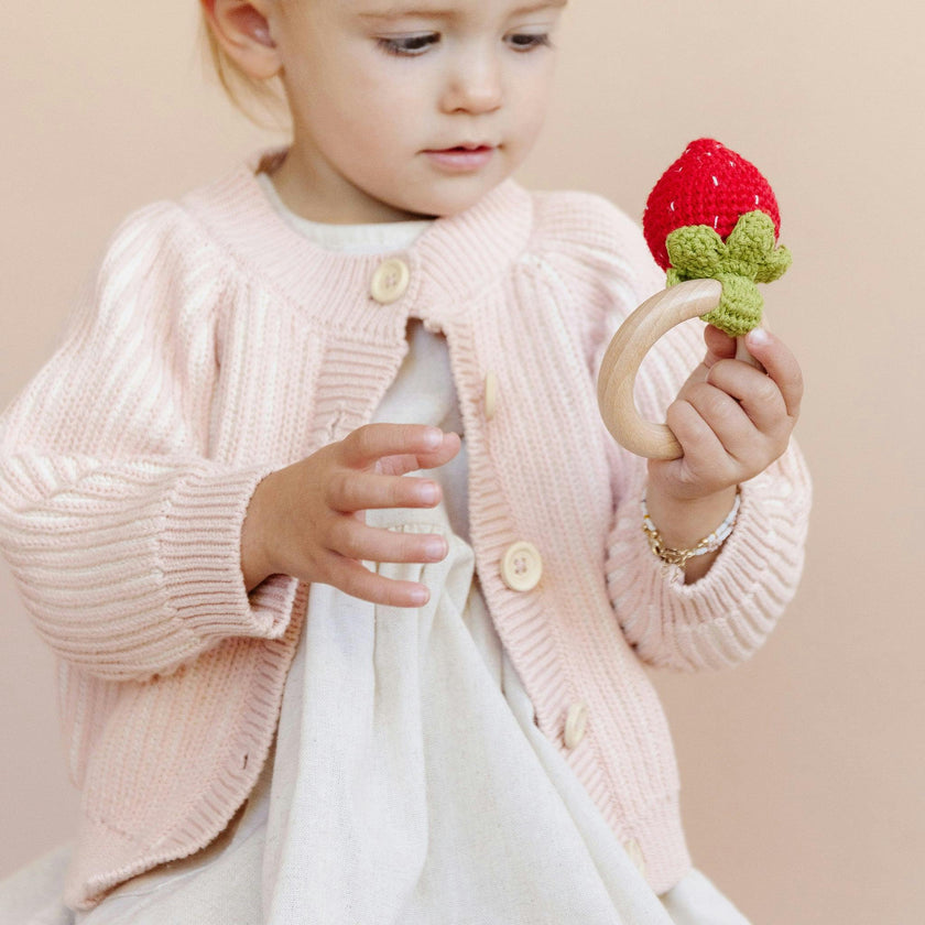 Blanket Hat Teether Gift Set - Strawberry