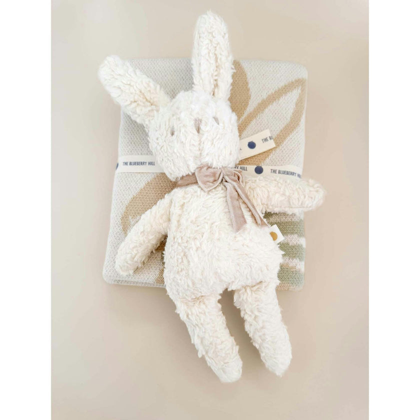 Pastel Bunny Blanket and Plush Toy Taupe Gift Set