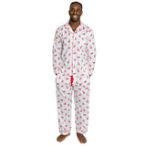 Men's Reindeer Red Long PJ Set - Organic Cotton Poplin