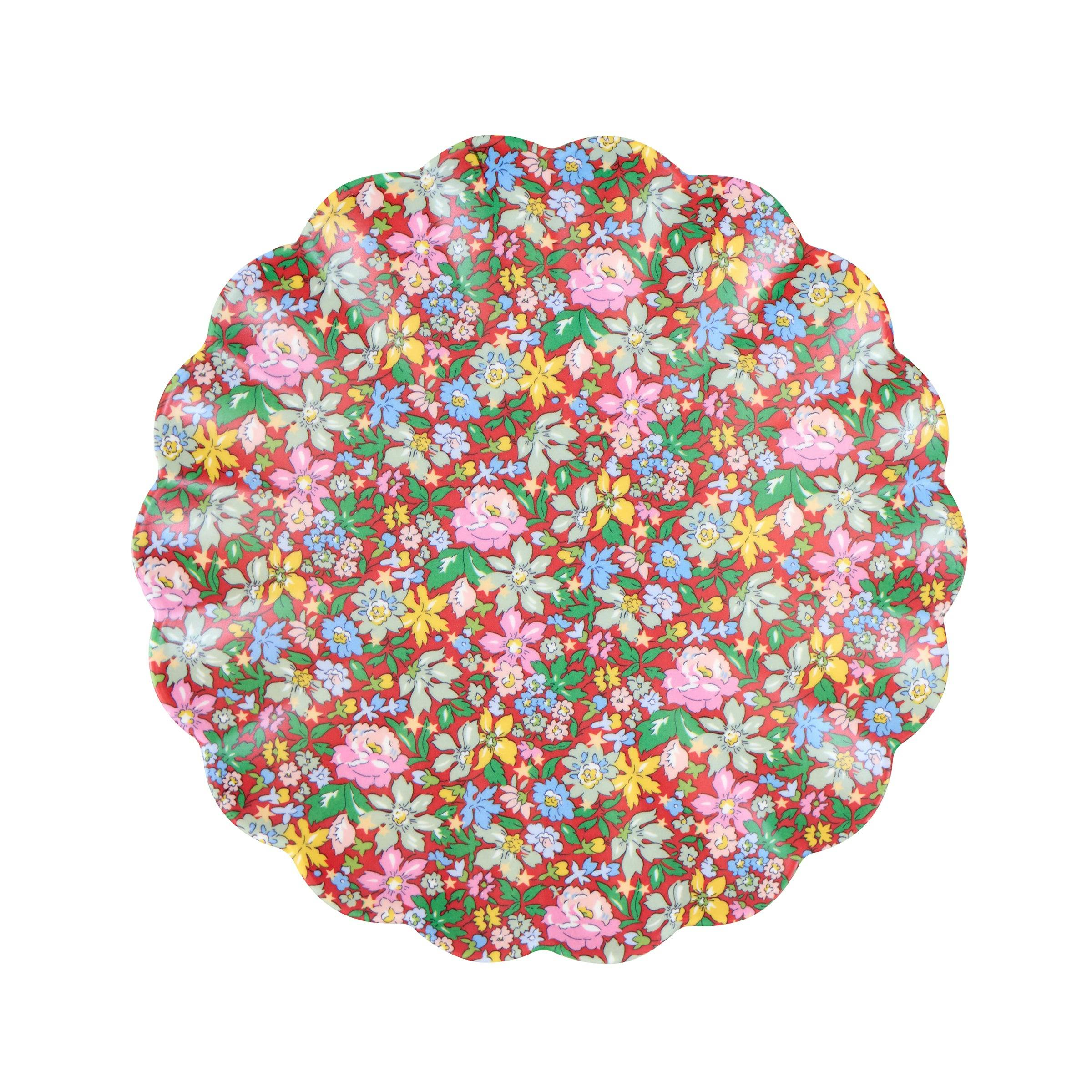 Meri Meri x Liberty Red & Green Reusable Small Plates
