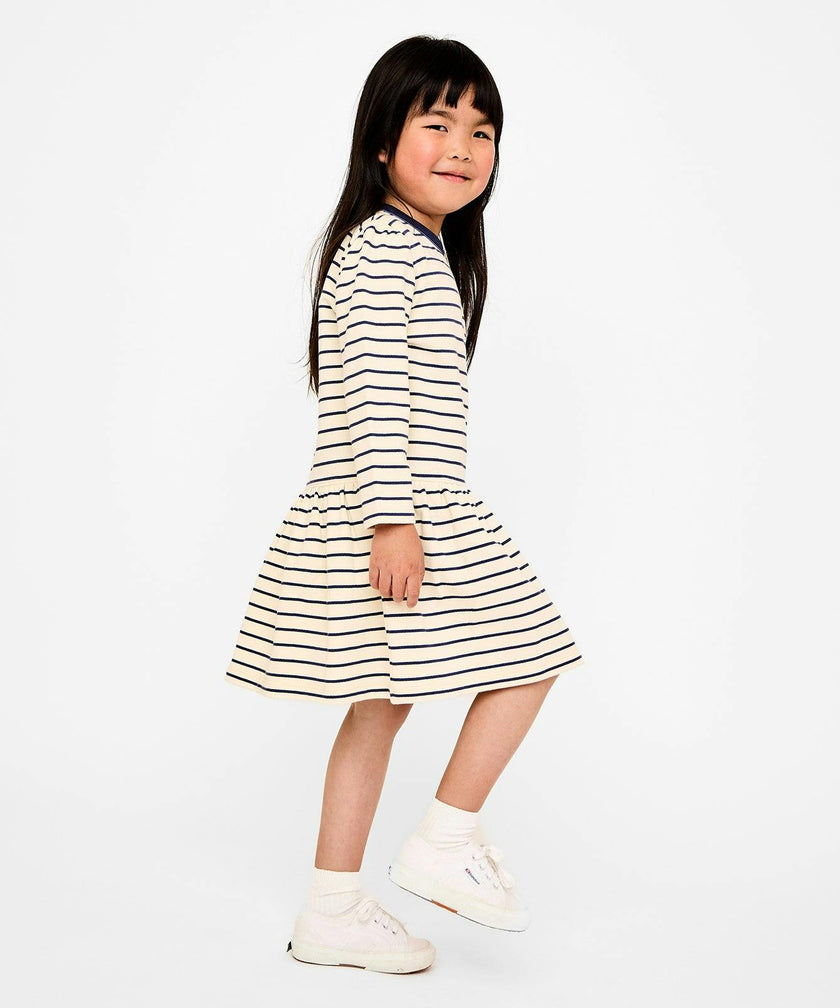 Isla Sweatshirt Dress, Navy French Stripe