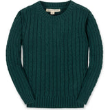 Baby Organic Cable Crewneck Pullover Sweater, Green