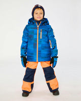 Two Piece Play Snowsuit Navy Blue and Orange with Orange Pants