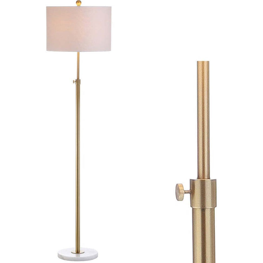 June 65" Adjustable Metal/Marble LED Floor Lamp