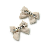 Halo Luxe Vivienne Studded Velvet Double Clip Set - Off White