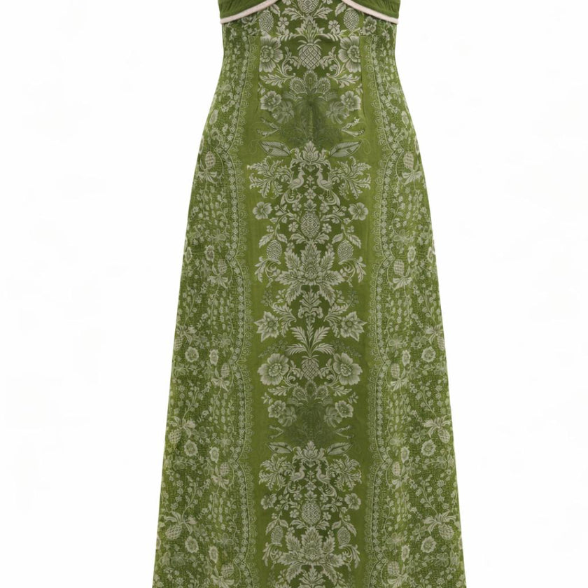 Hayden Green Ivory Lace Strapless Midi Dress