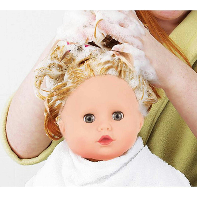 Sleepy Aquini Girl Flower - 13" Bath Baby Girl Doll with Blonde Hair to Wash and Style
