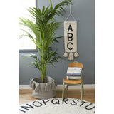 Braided Circular Basket With Tassels