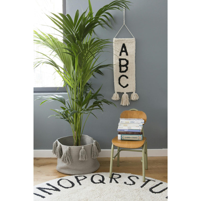 Braided Circular Basket With Tassels