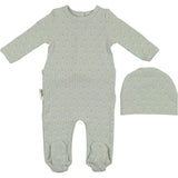 Ribbed Pineapple Footie and Beanie Set