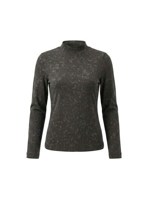 Printed Micro Mock Neck Tee