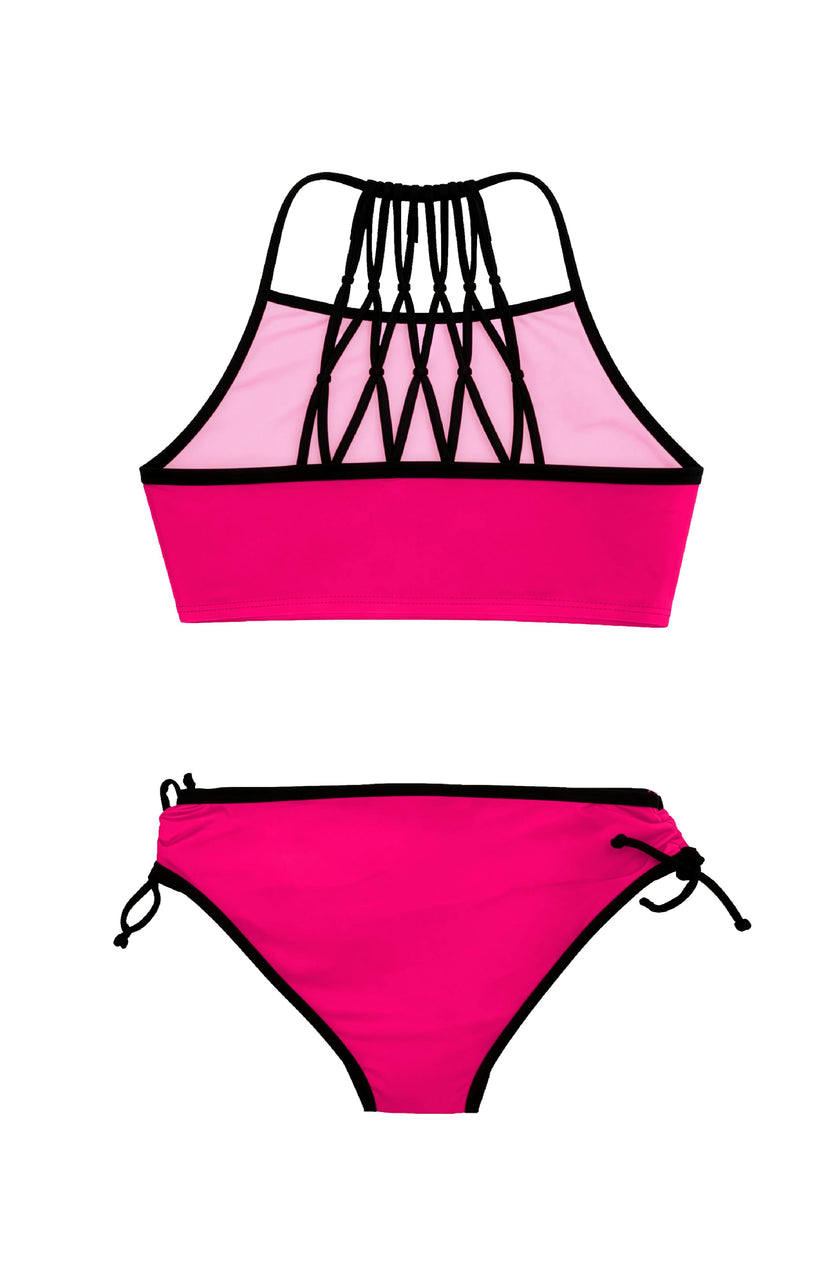 Amber Cropped Tankini Swimsuit with Rhinestone Detail