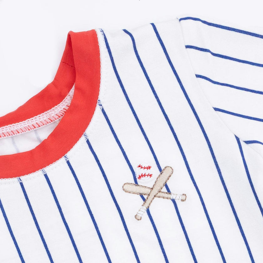 Baseball Stripe - Loungewear Short Set
