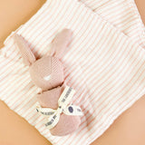 Pink Stripe Swaddle and Lovey Set, Pink Bunny