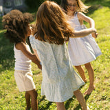 girls sea marsh floral drop waist dress