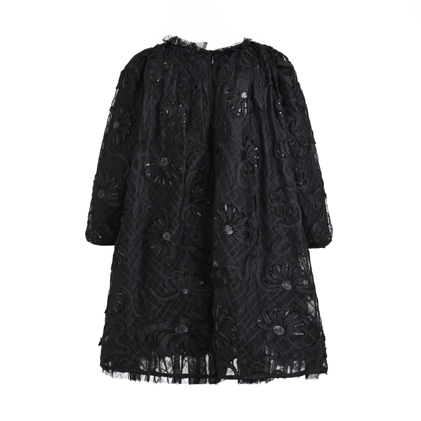 Black Lace Long-Sleeve Dress