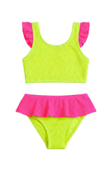 Daisy Toddler Crinkle Ruffle Bikini - Lime
