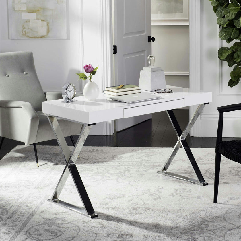 Paley Lacquer & Chrome Desk